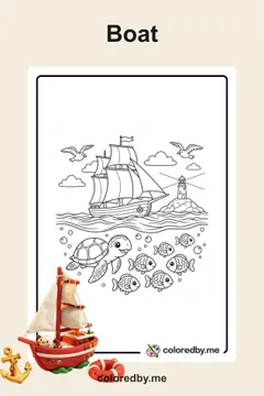 Boat coloring pages