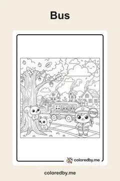 Bus coloring pages