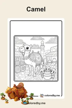 Camel coloring pages