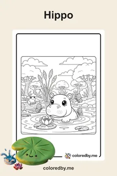 Hippo coloring pages