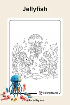 Jellyfish coloring pages