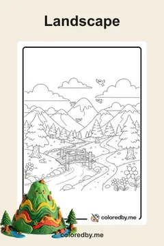 Landscape coloring pages