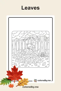 Leaves coloring pages