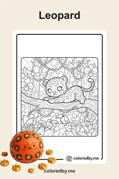 Leopard coloring pages
