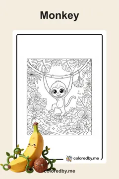Monkey coloring pages