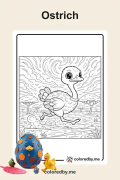 Ostrich coloring pages