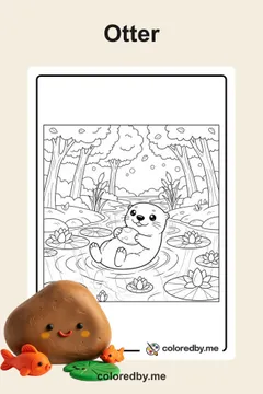 Otter coloring pages