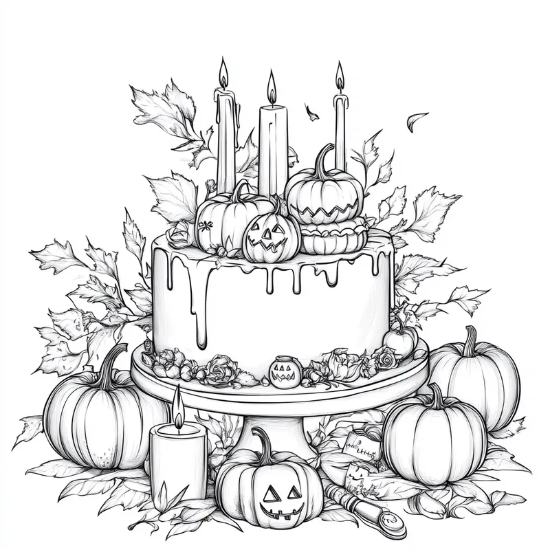 Pumpkin pie coloring page