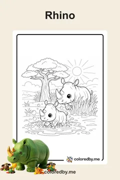 Rhino coloring pages