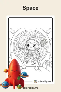 Space coloring pages