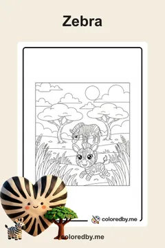 Zebra coloring pages