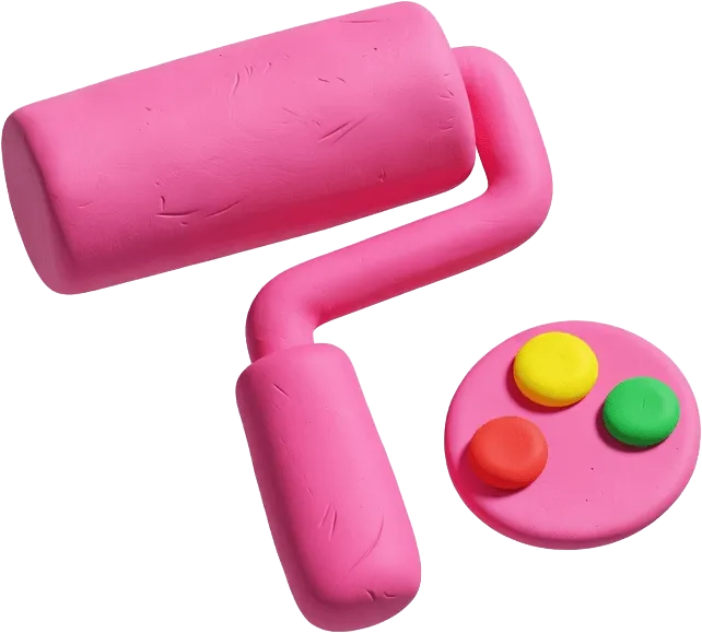 Clay paint roller with palette
