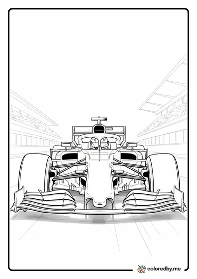 F1 Race Car Head-On View