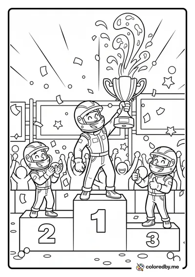 F1 Podium Celebration with Champagne