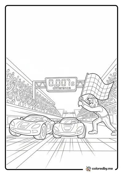 Photo Finish at the Racing Finish Line