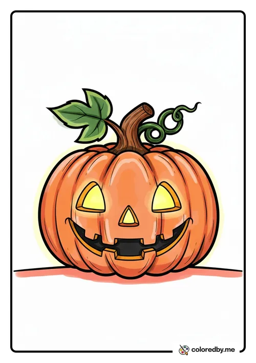 Jack o Lantern colored with Markers