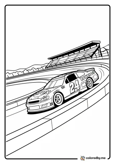 NASCAR Stock Car Roaring Down the Oval