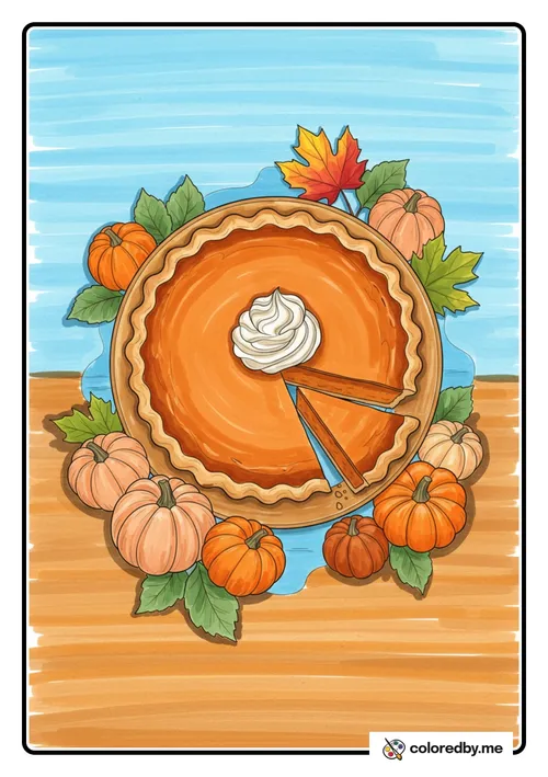 Pumpkin Pie colored with Markers