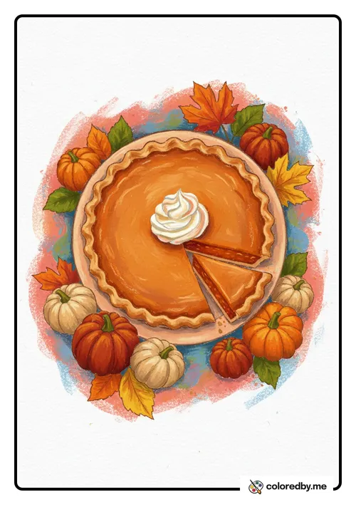 Pumpkin Pie colored with Oil Pastels