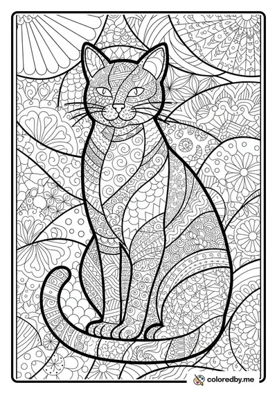 Meditating Zentangle Cat