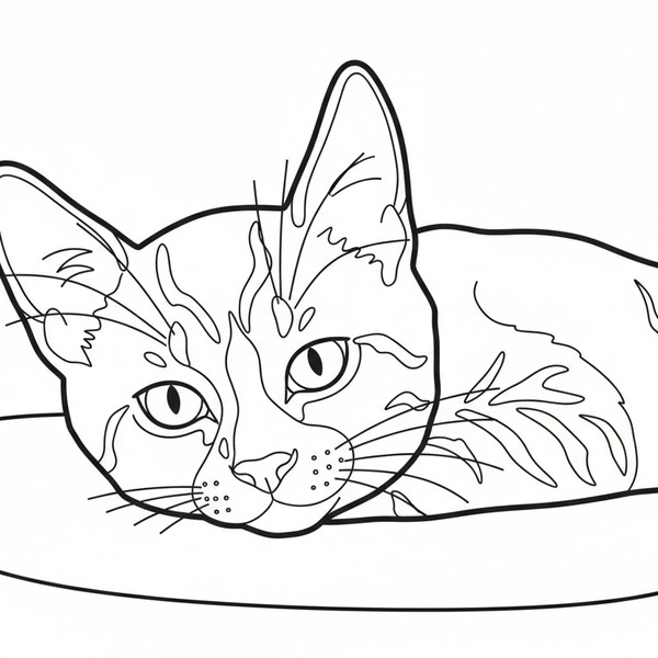 Cat Portrait coloring page
