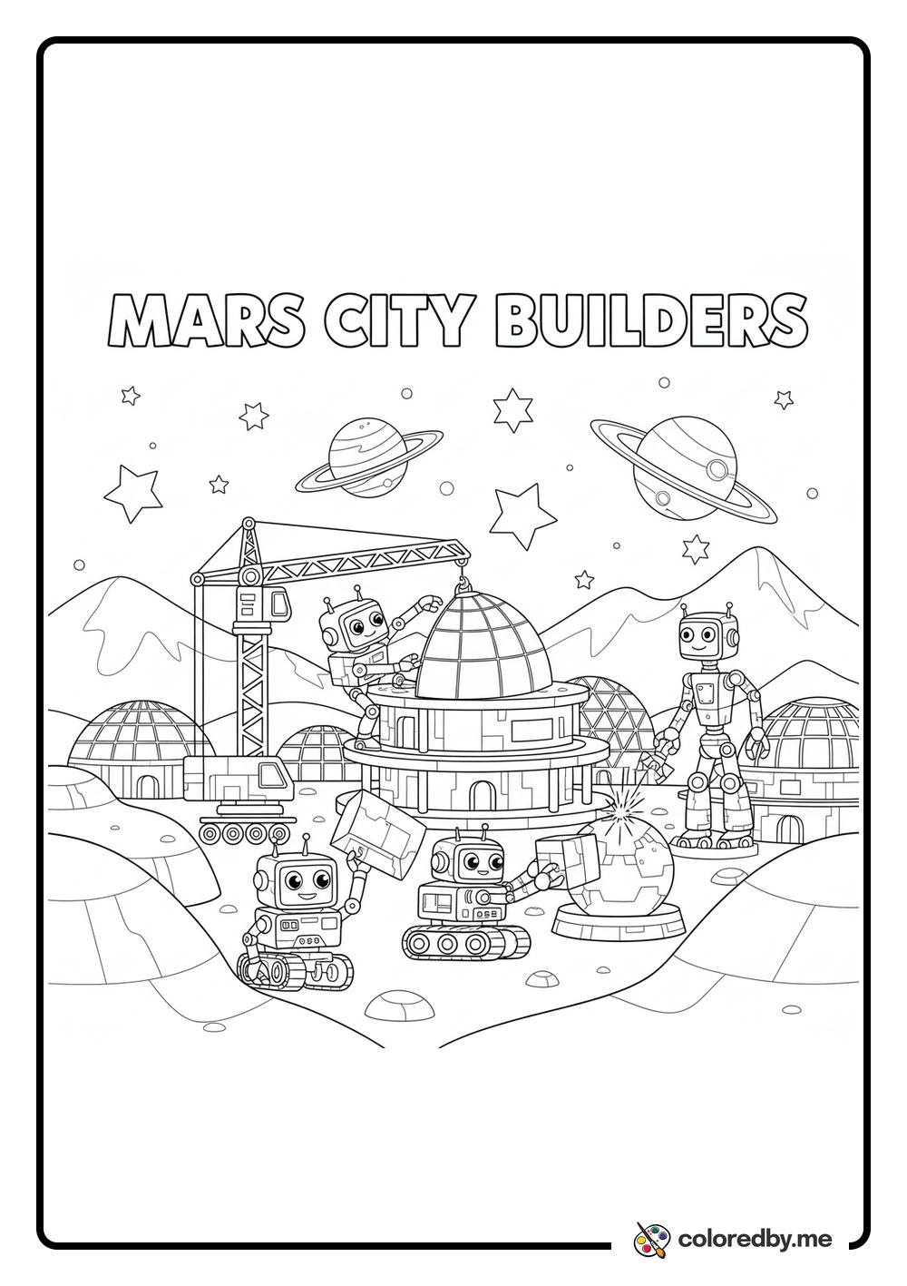 Mars Colony coloring page